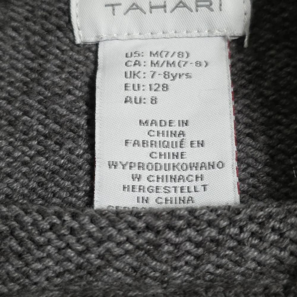 Tahari Girls Gray Sweater with Red Heart Size Medium 7/8